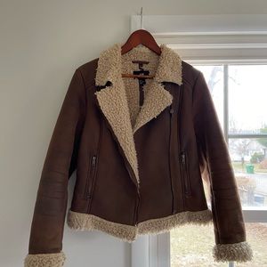 H&M Faux suede shearling jacket